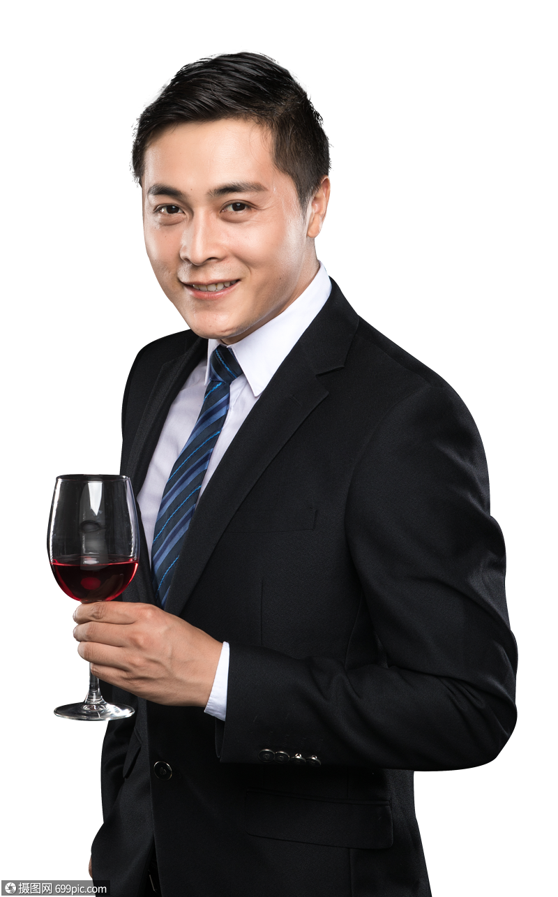 商务男性品酒职业白领模特形象
