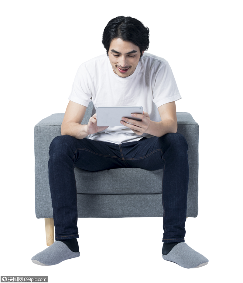 居家男性手机玩游戏休闲帅哥