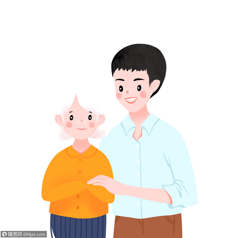 奶奶和孙子合照