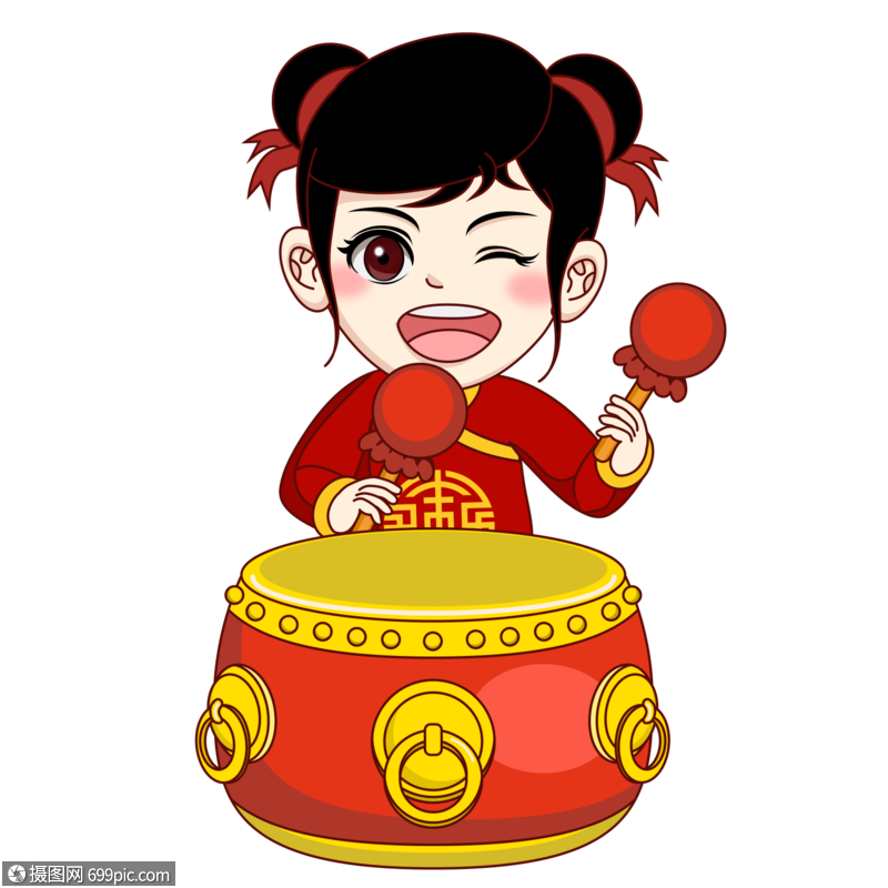 女福娃打鼓