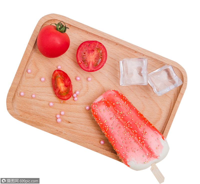 清新文艺夏日甜品小蕃茄雪糕食物食品