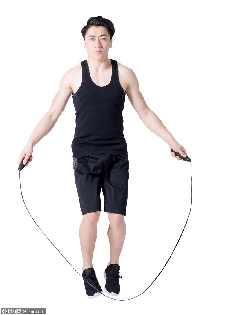 运动健身男性跳绳信心决心