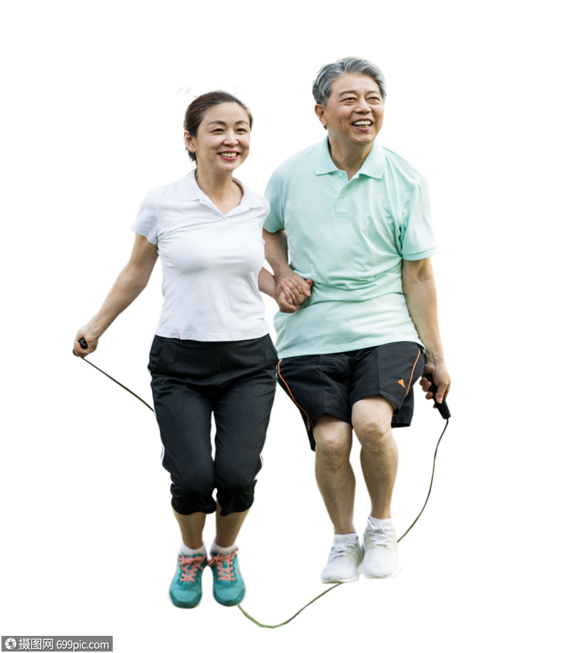 老年人运动锻炼跳绳健身老人