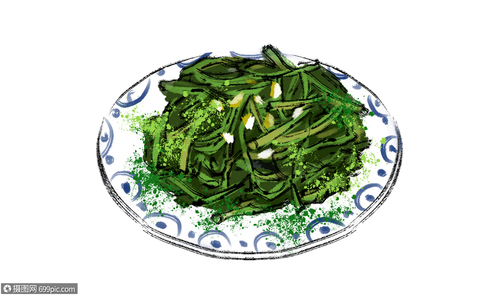 年夜饭清炒空心菜