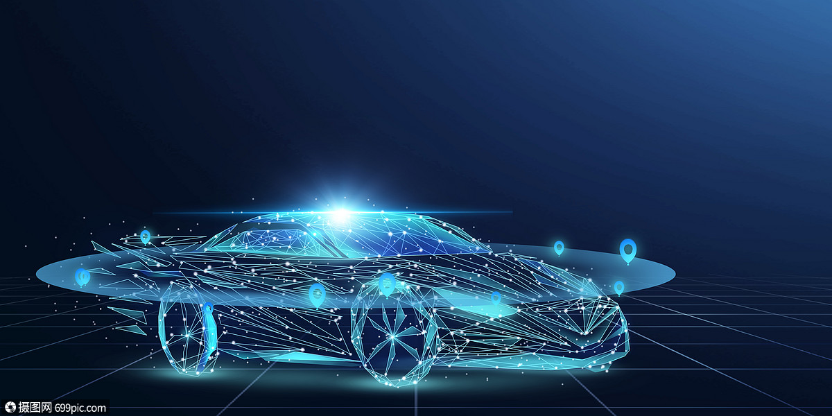 智能汽车科技线条科技背景