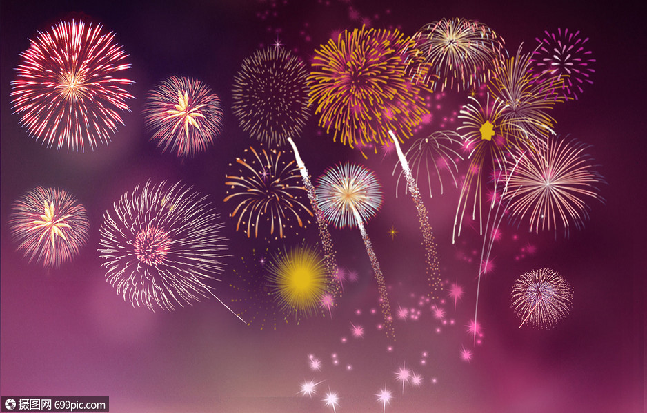 烟花绽放场景素材图片