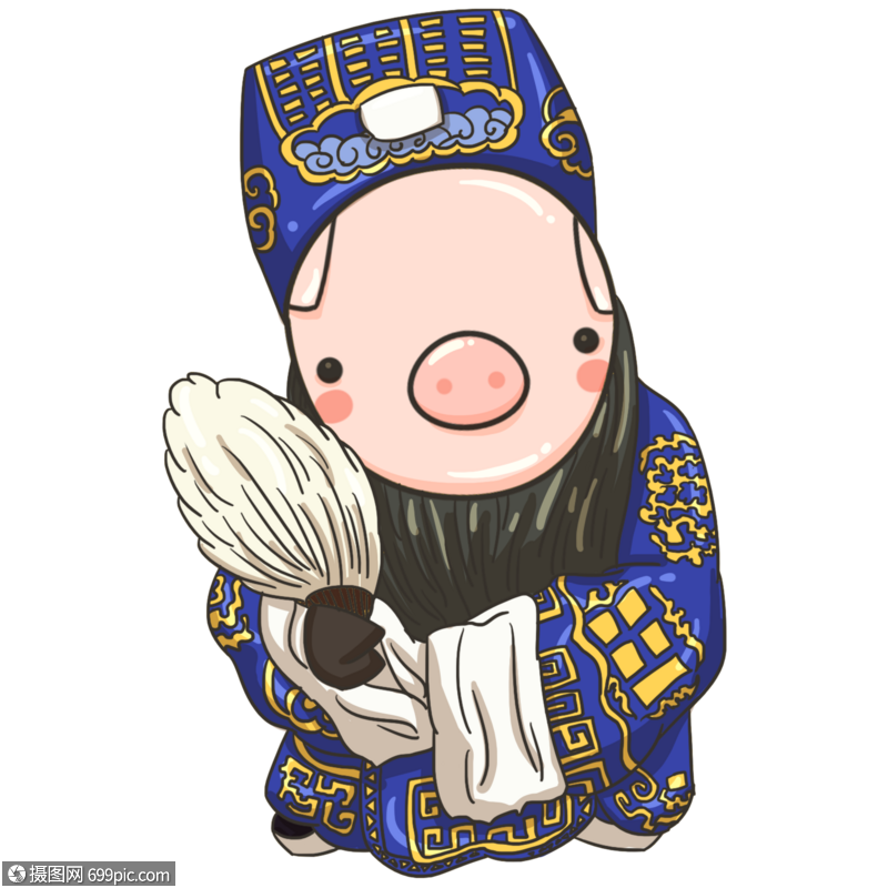 京剧诸葛亮小猪脸谱戏子