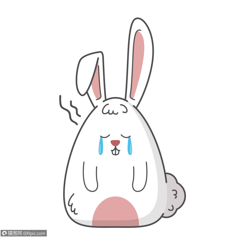 可爱小兔伤心哭泣