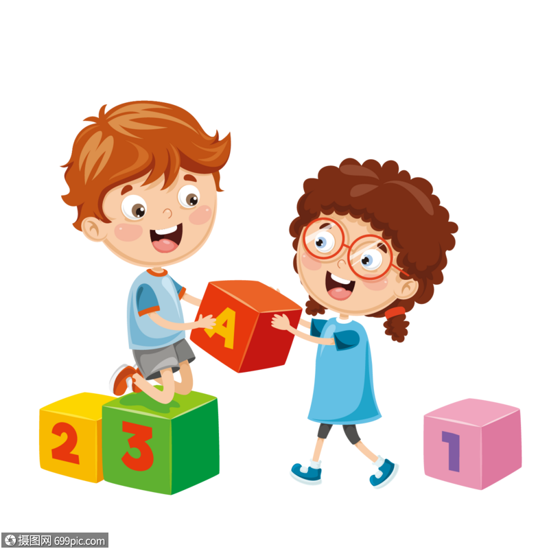 堆积木的孩子们