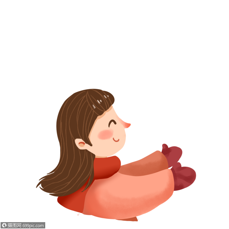 手绘/卡通元素 伸手的女孩.png