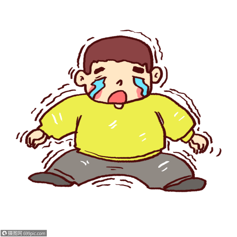 发抖的男孩发抖的男人卡通人物