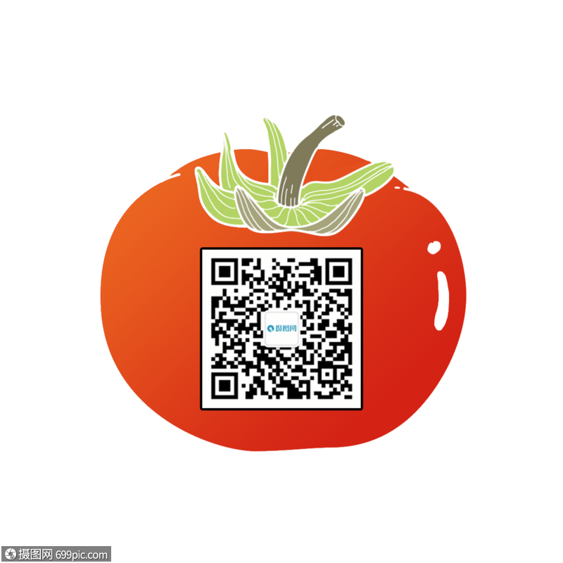 手绘西红柿二维码背景素材