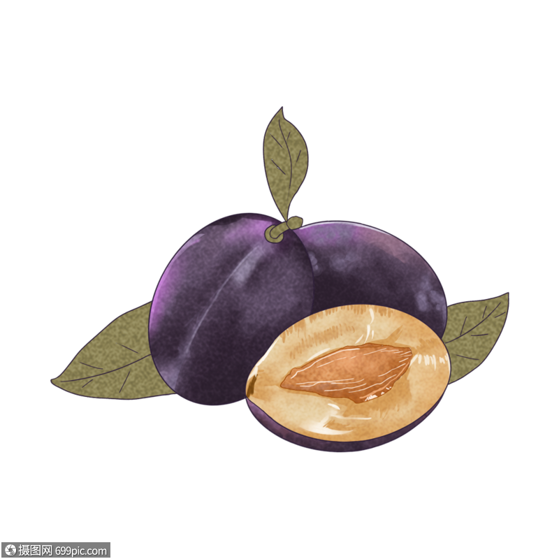 手绘/卡通元素 水果西梅.png