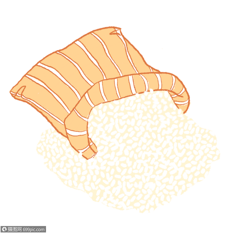 洒落的大米手绘白米