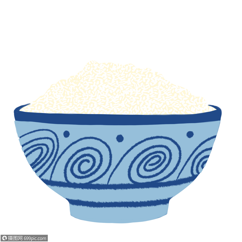 免抠元素 手绘/卡通元素 一碗大米饭.psd