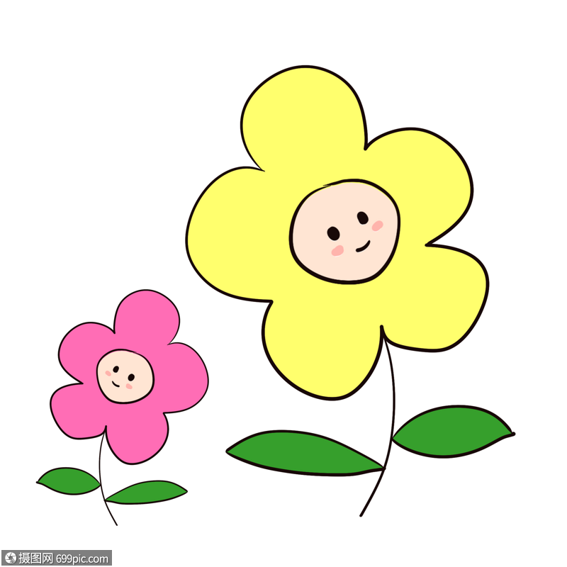 手绘卡通小花卡通花朵花花