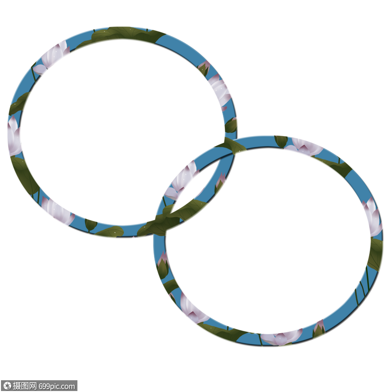 荷花边框圆边框免抠