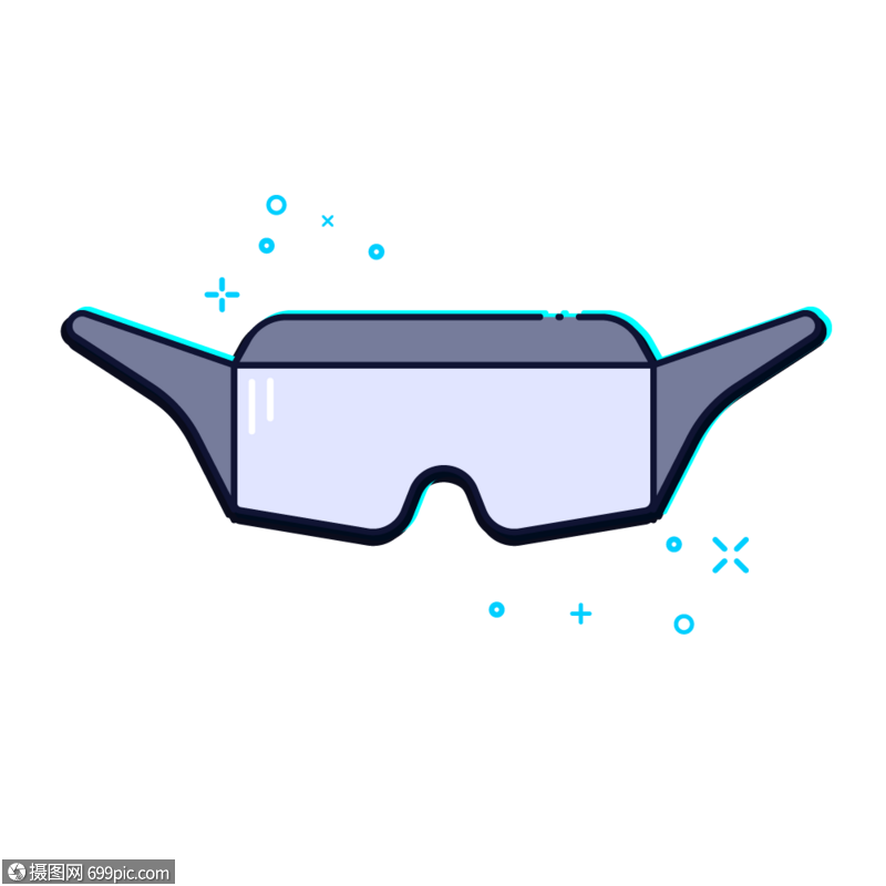 眼镜插画元素护目镜科技