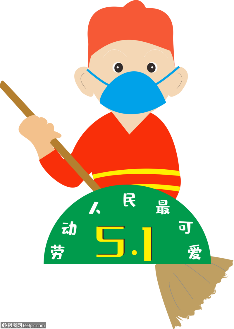 手绘环卫工人五一5.1劳动节