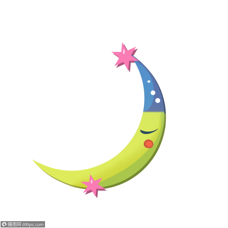 插画睡觉的月牙