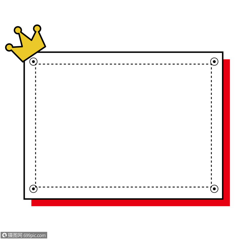 矢量紅色邊框皇冠邊框長方形邊框