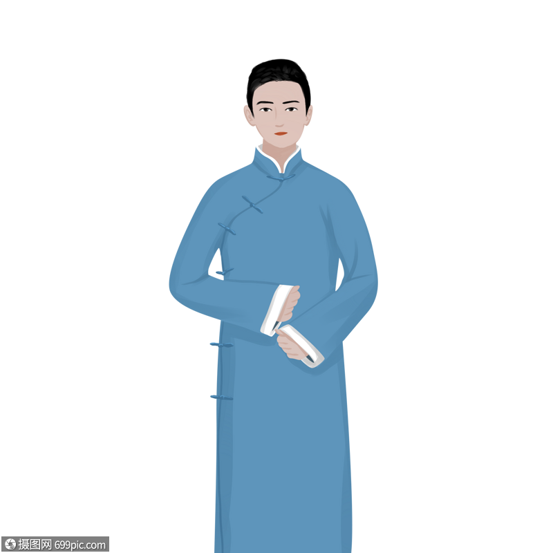 古装人物男子民国人物长马褂