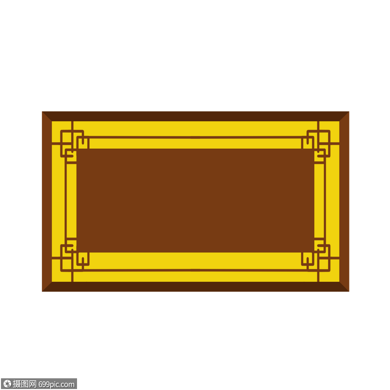 手绘/卡通元素 金色牌匾设计.psd