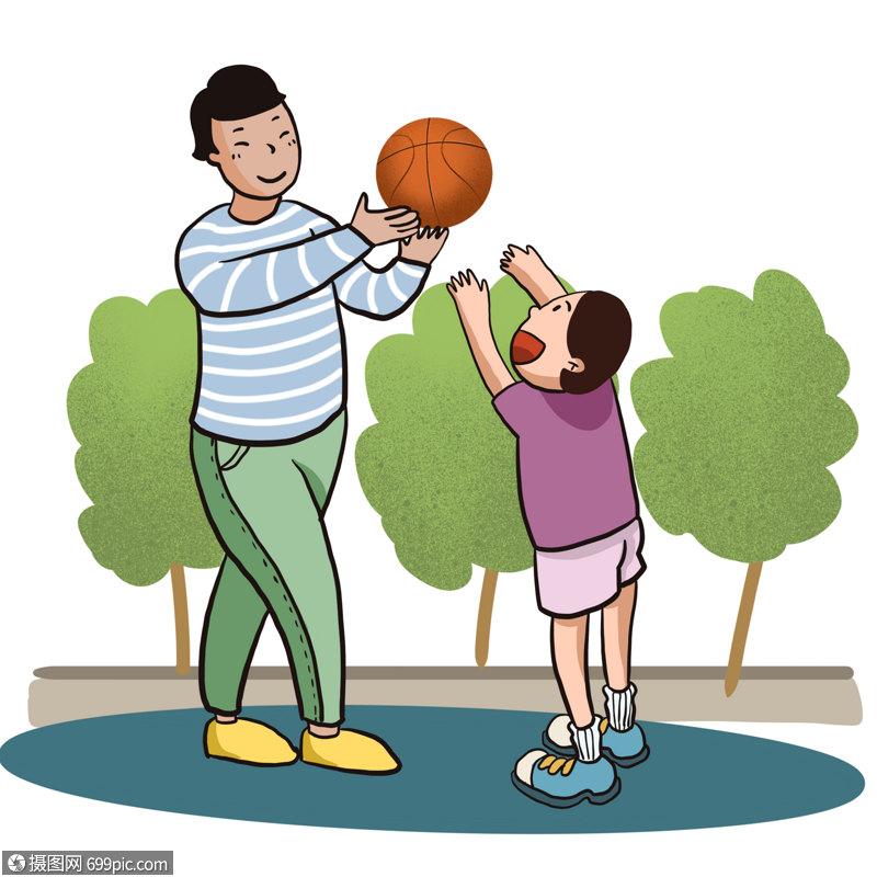 爸爸打篮球怎么画图片