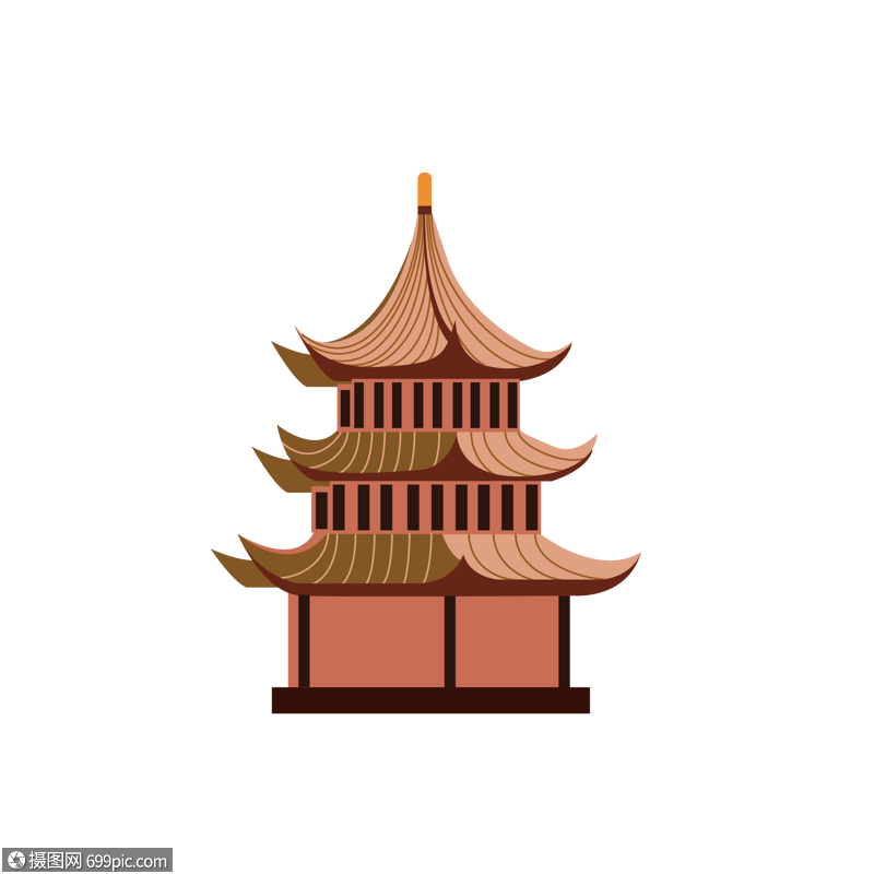 免抠元素 手绘/卡通元素 ai绘制矢量中国建筑.ai