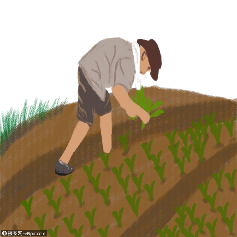 农民种地元素素材图片