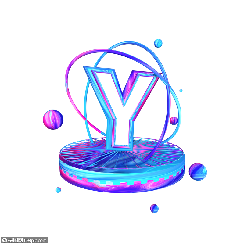 立体字母炫彩装饰y