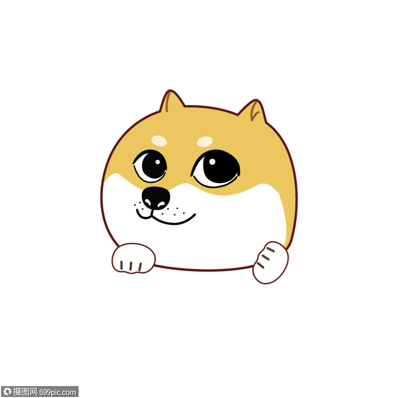 免抠元素 手绘/卡通元素 矢量可爱俏皮网红柴犬头像.ai