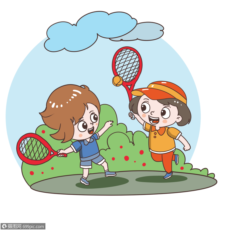 打网球的小朋友运动六一儿童节