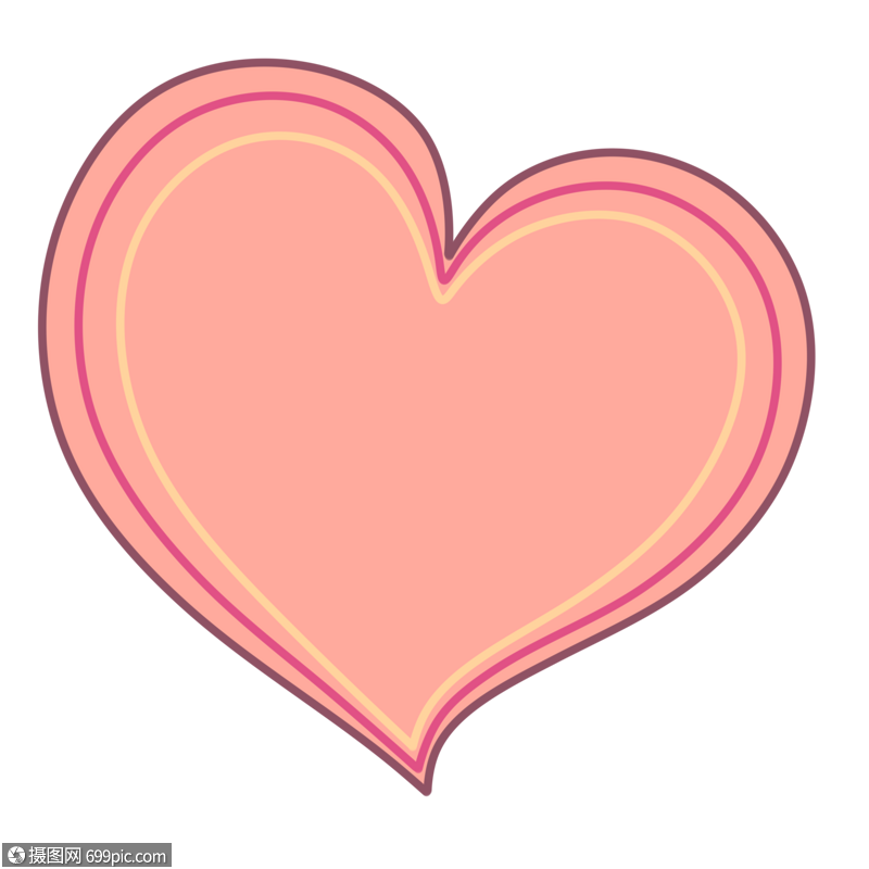 卡通粉色爱心