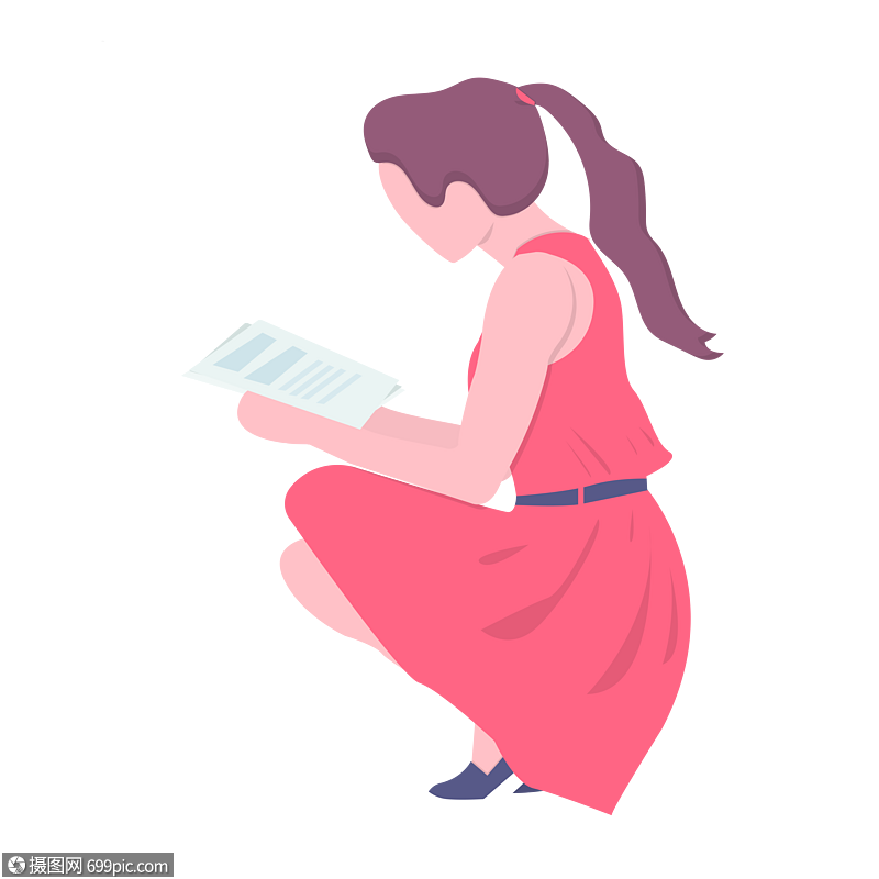 蹲下看文件的女人