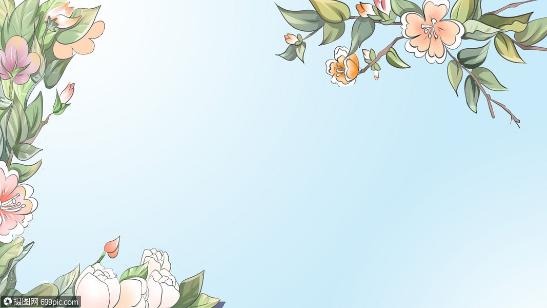 花卉背景清新背景插画