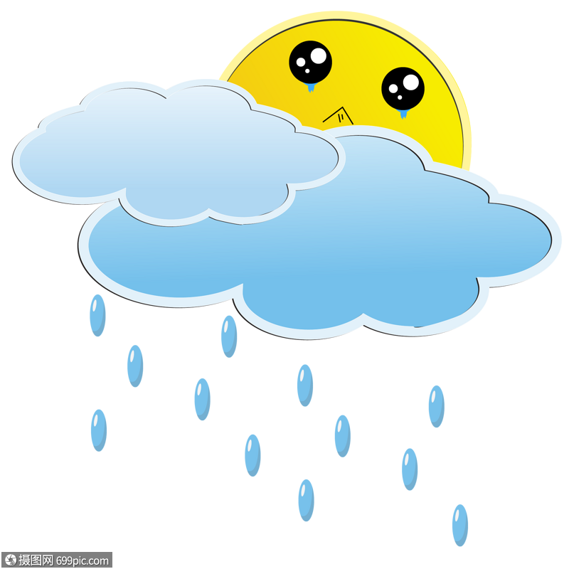 手绘/卡通元素 夏季阴天装饰素材图案.ai