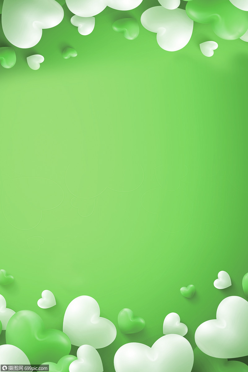 绿色爱心背景
