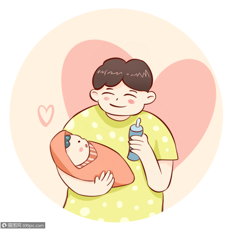 抱着婴儿的爸爸