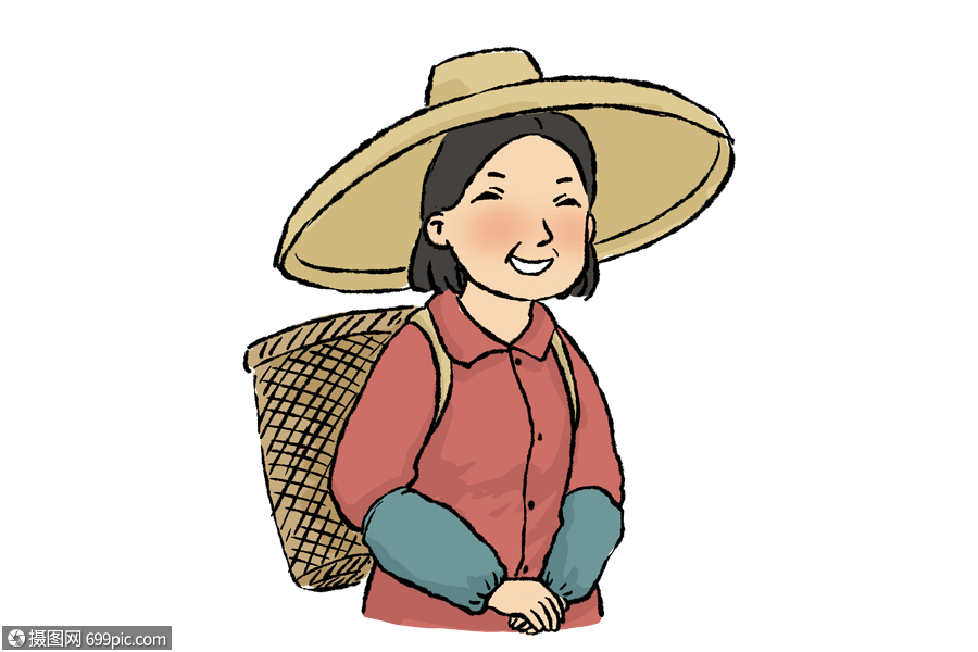 劳动节农民卡通形象阿姨职业