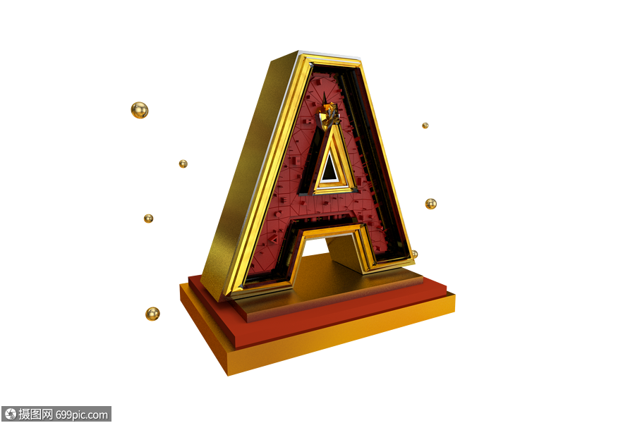 立体英文字母a高清图片素材