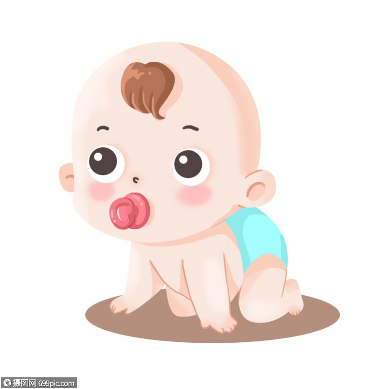 吸着奶嘴在地上爬的可爱小婴儿宝宝