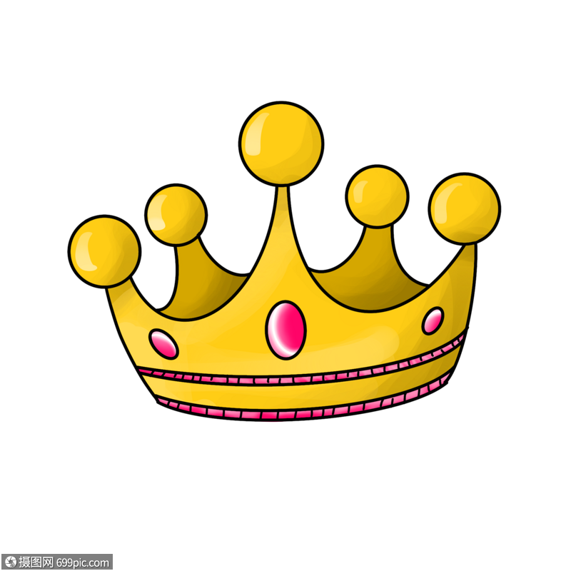 免抠元素 手绘/卡通元素 镶有宝石的尊贵王冠.psd