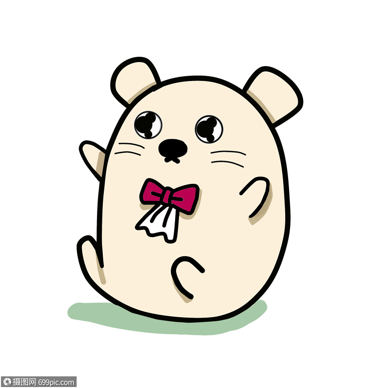 手绘一只可爱卡通小胖熊