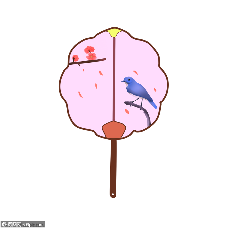 粉丝儿圆扇子手绘卡通