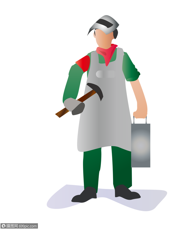 扁平化劳动人民最光荣矢量插画人物