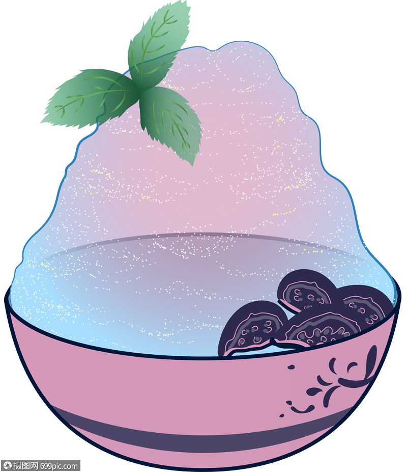 手绘冰沙半透明矢量