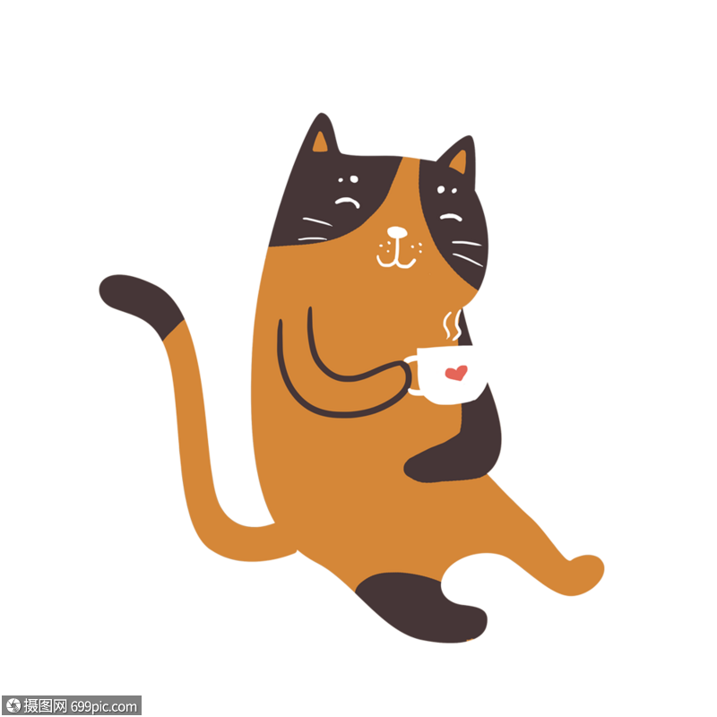 喝咖啡的小猫小猫素材猫咪图片