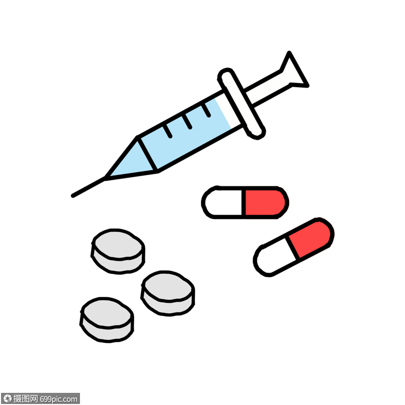 护士节针筒药片卡通素材下载