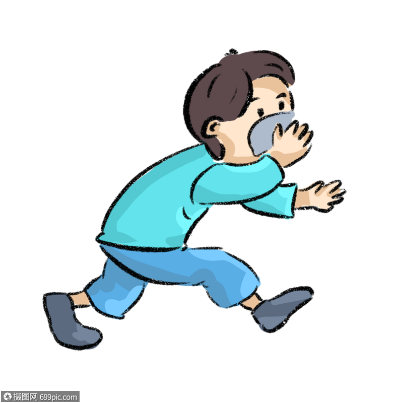 火灾安全逃跑的男孩防火安全教育日